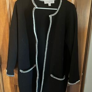 Catherine Malandrino Black Coat with White Accents